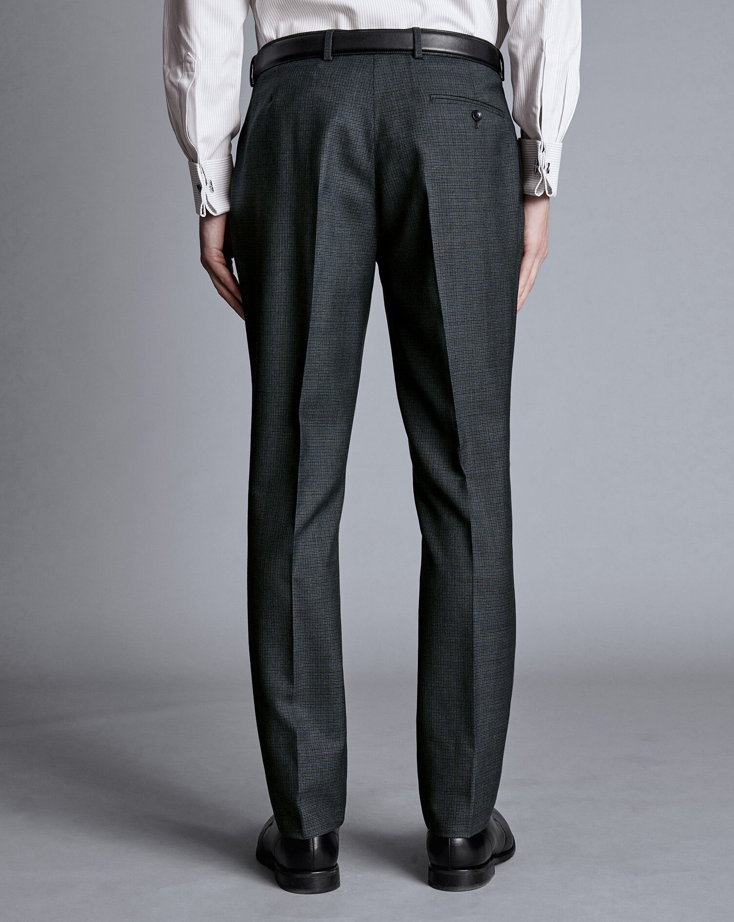 Micro Check Suit Pants - Dark Grey