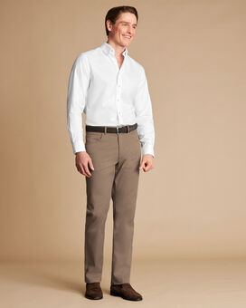 5-Pocket-Jeans aus Twill - Taupe