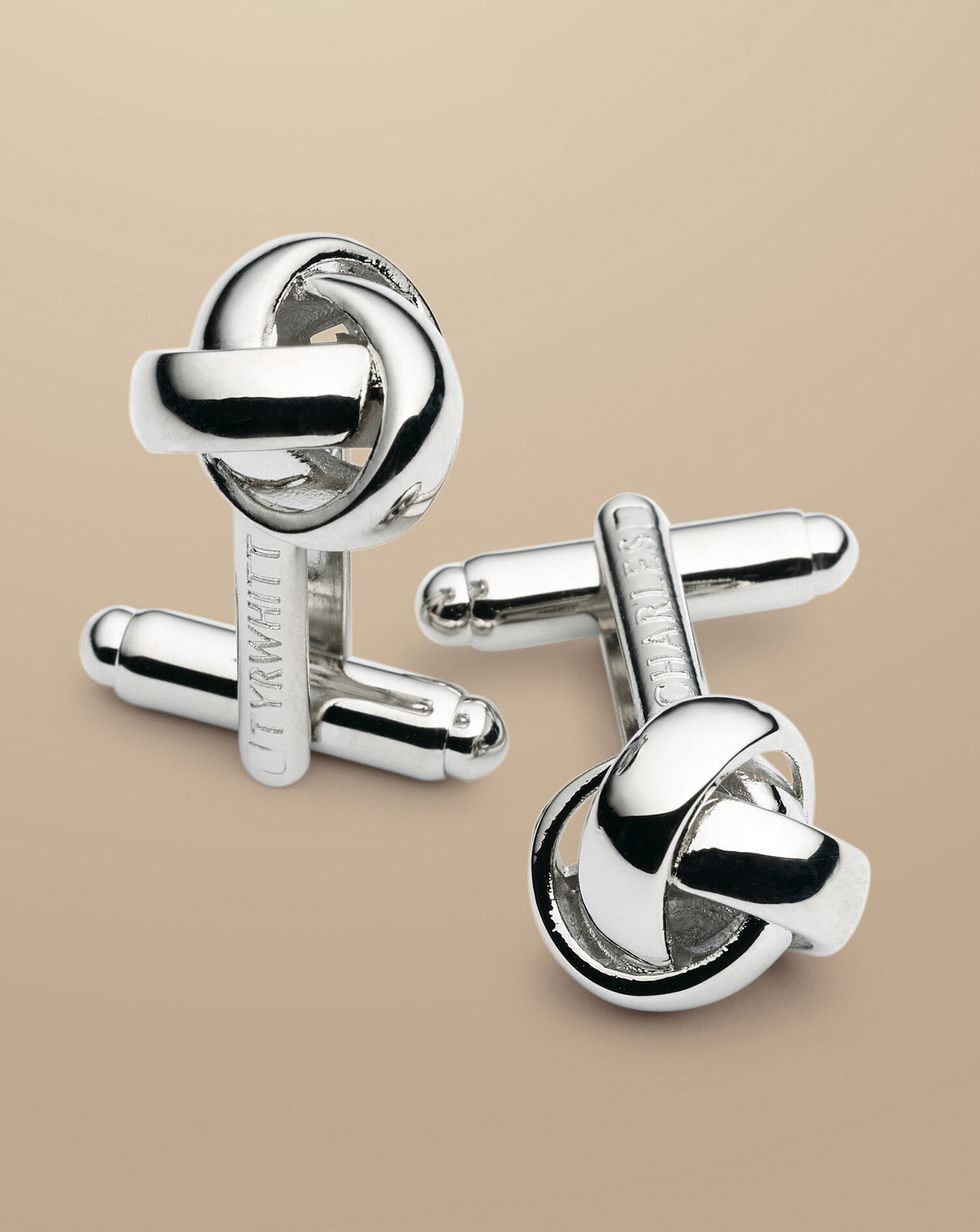 Silver 2025 knot cufflinks