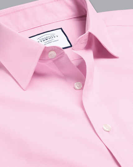 Non-Iron Twill Shirt - Pink | Charles Tyrwhitt