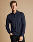 Long Sleeve Smart Jersey Polo - Navy