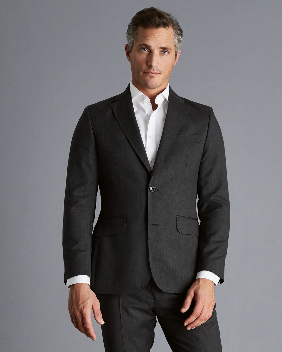 Italian Luxury Suit Jacket - Charcoal Grey | Charles Tyrwhitt