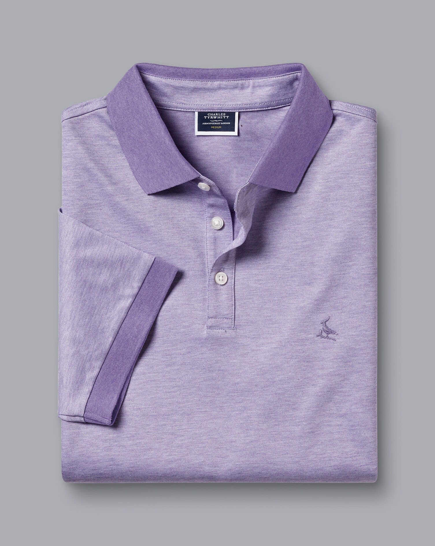 Birdseye Pique Polo - Mauve Purple