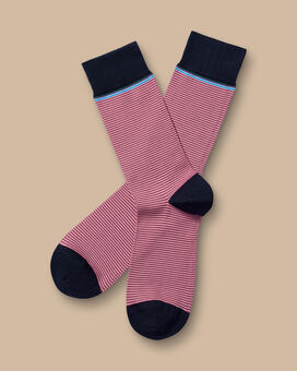 Fine Stripe Socks - Pink