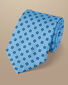 Medallion Print Silk Tie - Sky Blue