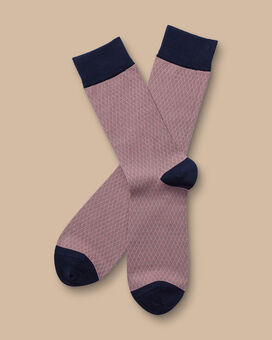 Diamond Socks - Pink & Grey