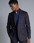 Check Windowpane Wool Texture Jacket - Steel Blue