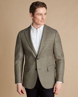 Wool Texture Twill Jacket - Stone