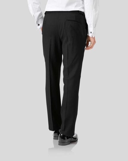 Tuxedo Pants with Single Pleat - Black | Charles Tyrwhitt