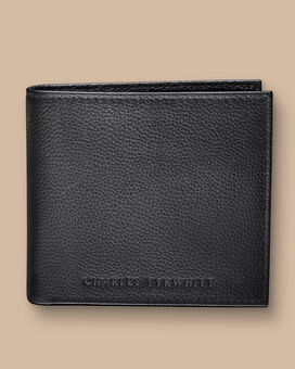 Grain Leather Wallet - Black