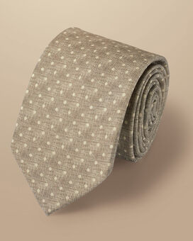 Spot Wool Tie - Stone