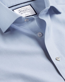 Cutaway Collar Non-Iron Richmond Weave Shirt - Sky Blue | Charles Tyrwhitt