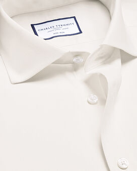 Cutaway Collar Non-Iron Twill Shirt - Ivory White