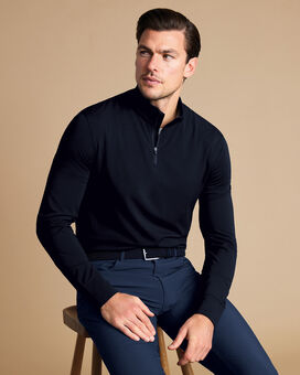 Performance Zip Neck - Navy