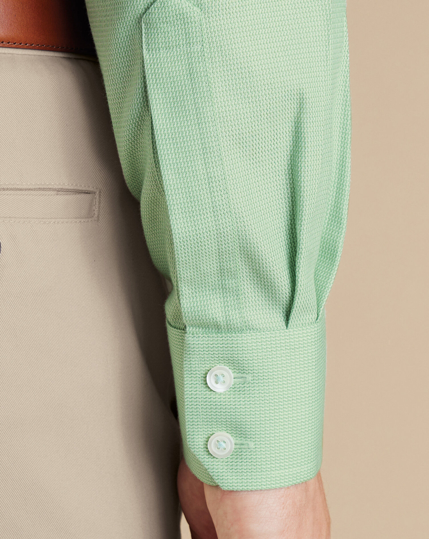Cutaway Collar Non-Iron Mayfair Weave Shirt - Light Green