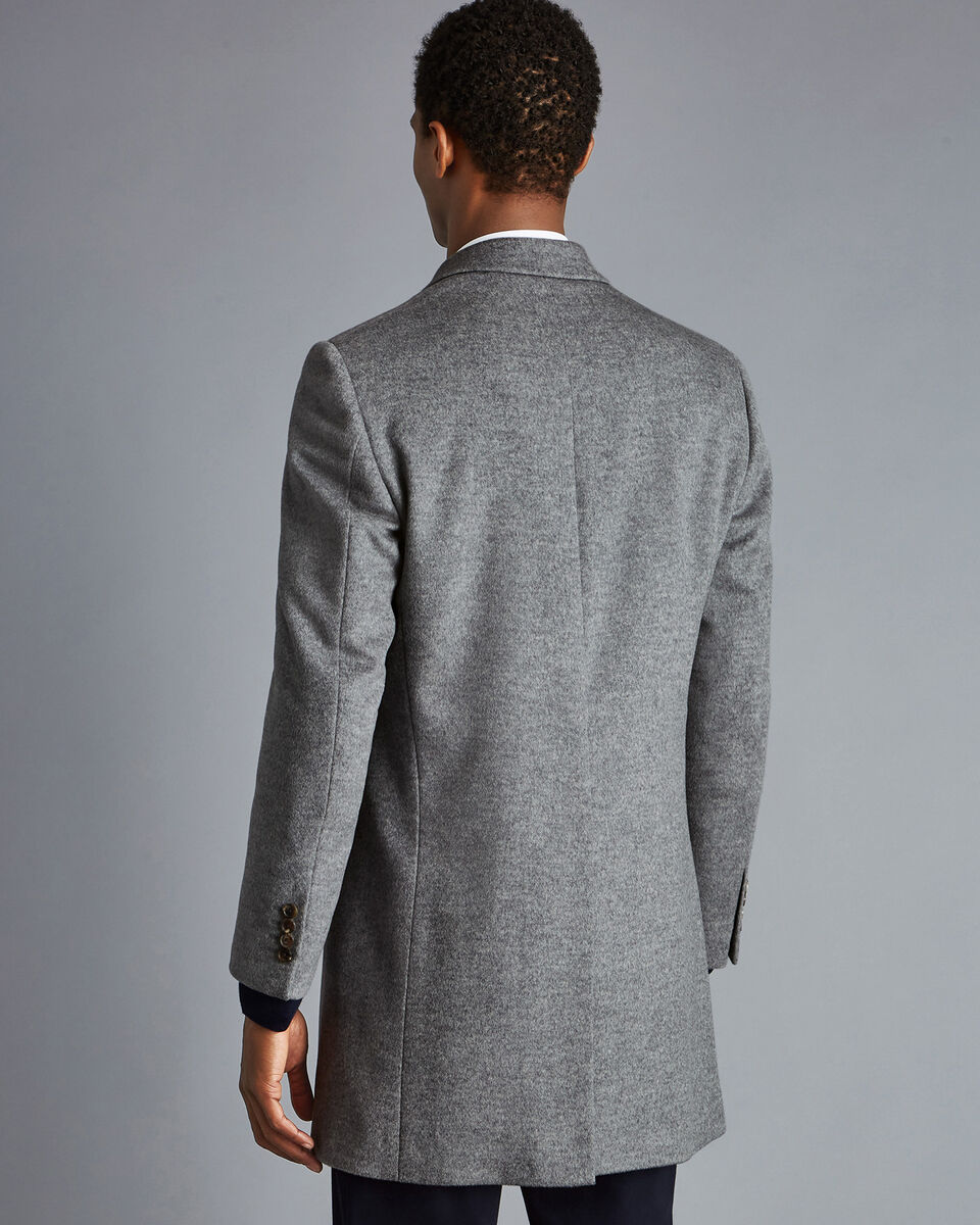 Wool Overcoat - Grey | Charles Tyrwhitt