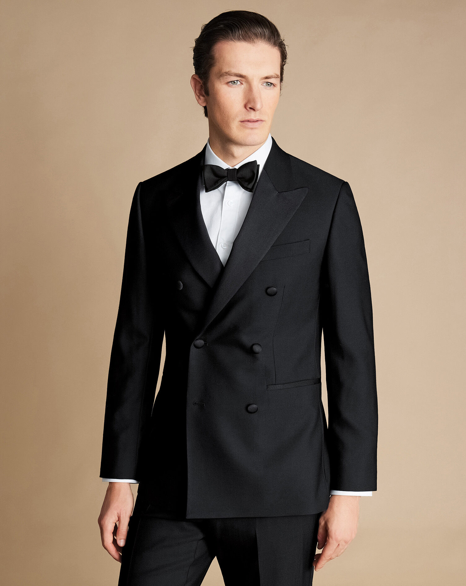 Double Breasted Tuxedo Jacket - Black | Charles Tyrwhitt