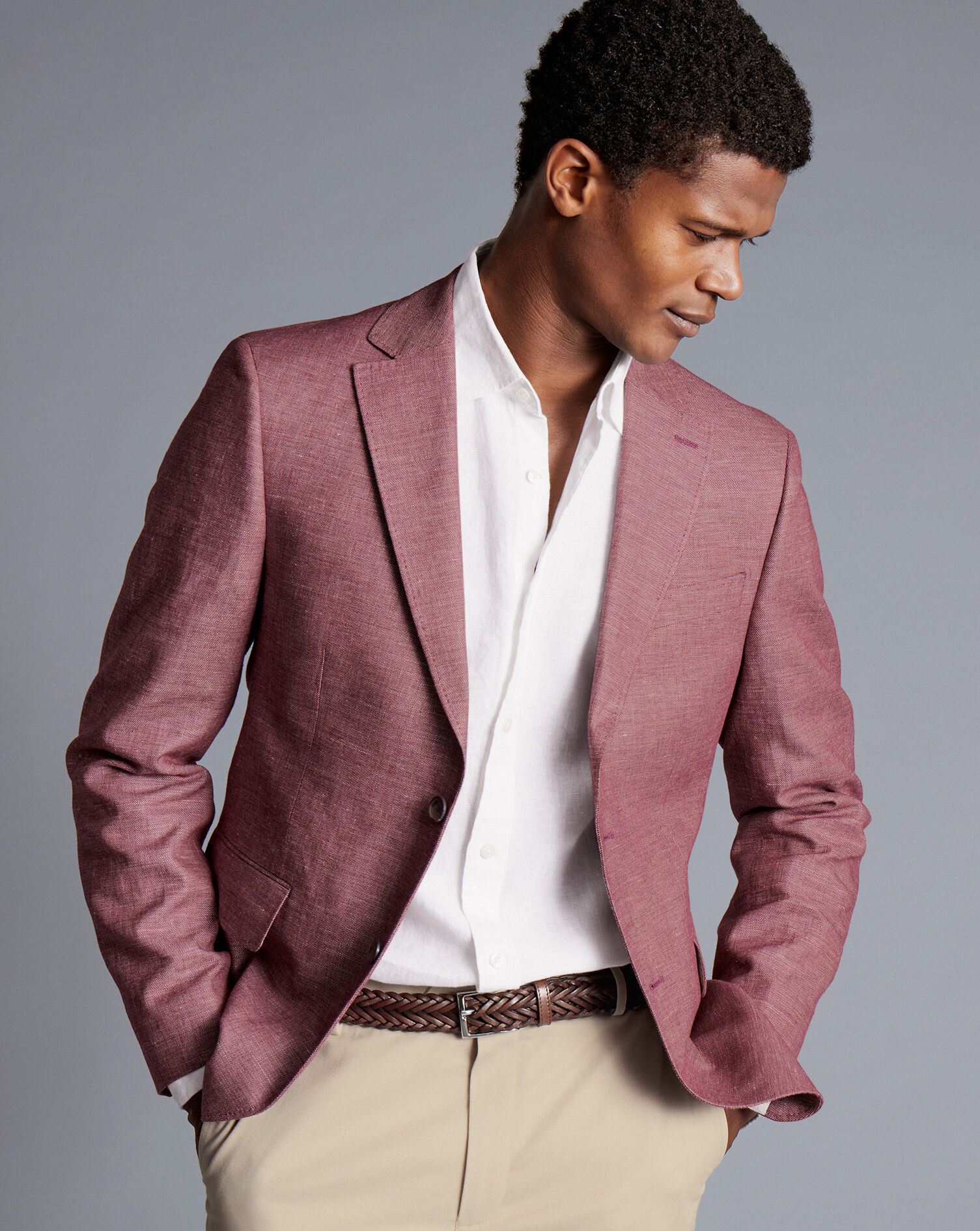 red linen jacket men's