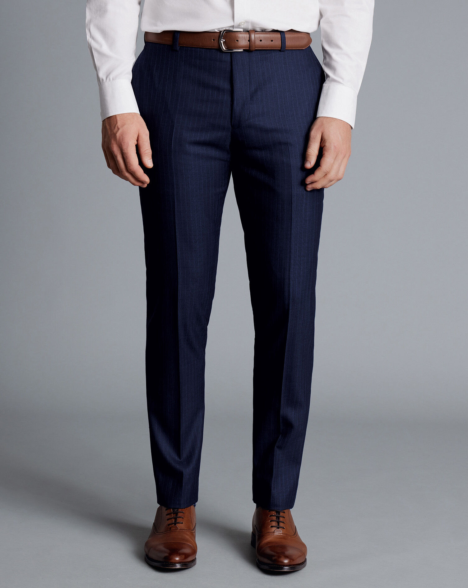 Men's navy linen suit trousers – Regular fit – Varteks d.d.