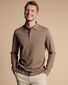 Long Sleeve Tyrwhitt Pique Polo - Camel