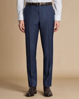 Natural Stretch Twill Suit Pants - Indigo Blue