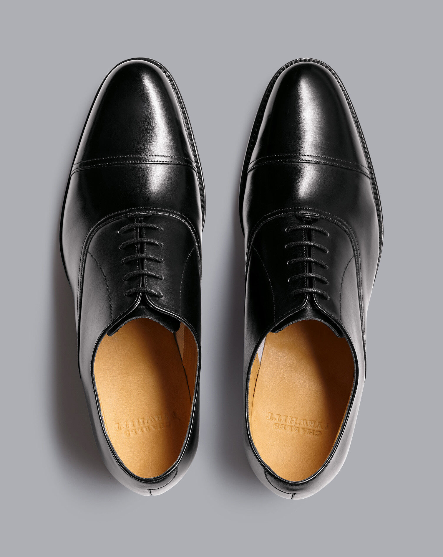 Leather Oxford Shoes - Black | Charles Tyrwhitt