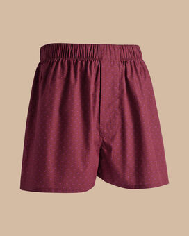 England Rugby Cotton Woven Boxers - Maroon Red