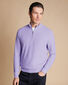 Honeycomb Cotton Zip Neck Jumper - Lilac Purple