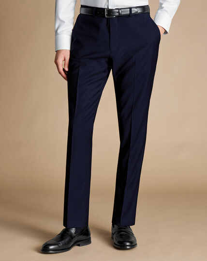 Slim Fit Suit Pants - Navy blue - Men