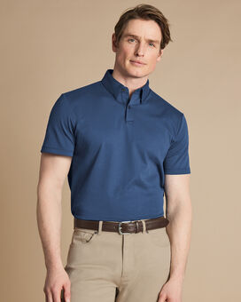 Smartes Jersey-Polo - Ozeanblau