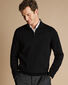 Merino Zip Neck Jumper - Black