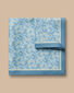 Floral Silk Pocket Square - Light Blue