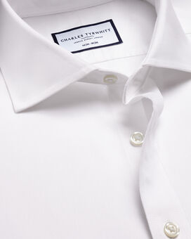 Chemise Col Cutaway Sergé Sans Repassage - Blanc