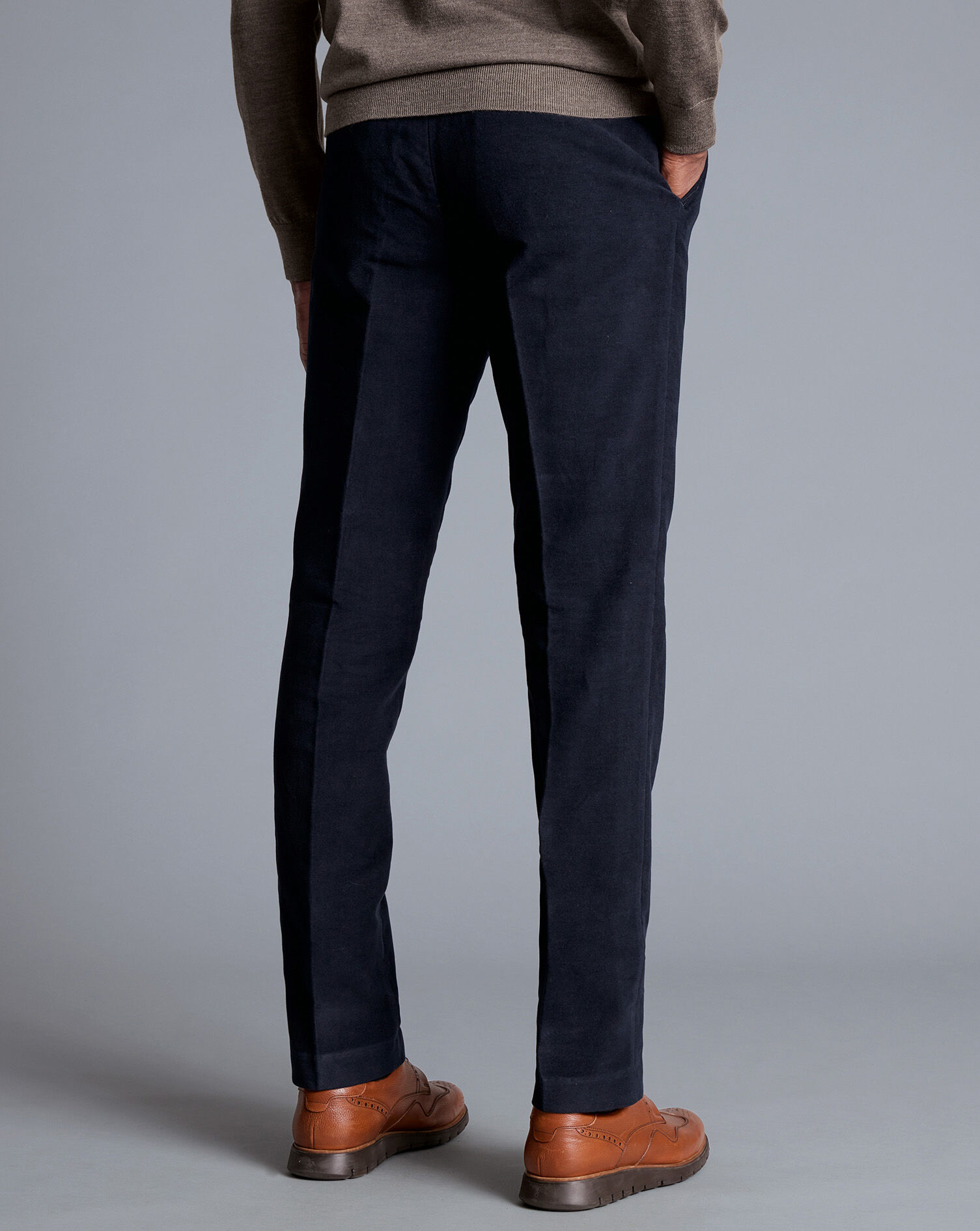 Italian Moleskin Pants - Dark Navy | Charles Tyrwhitt