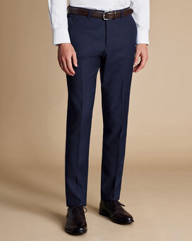 Pantalon de costume de italien en flanelle -  Bleu indigo