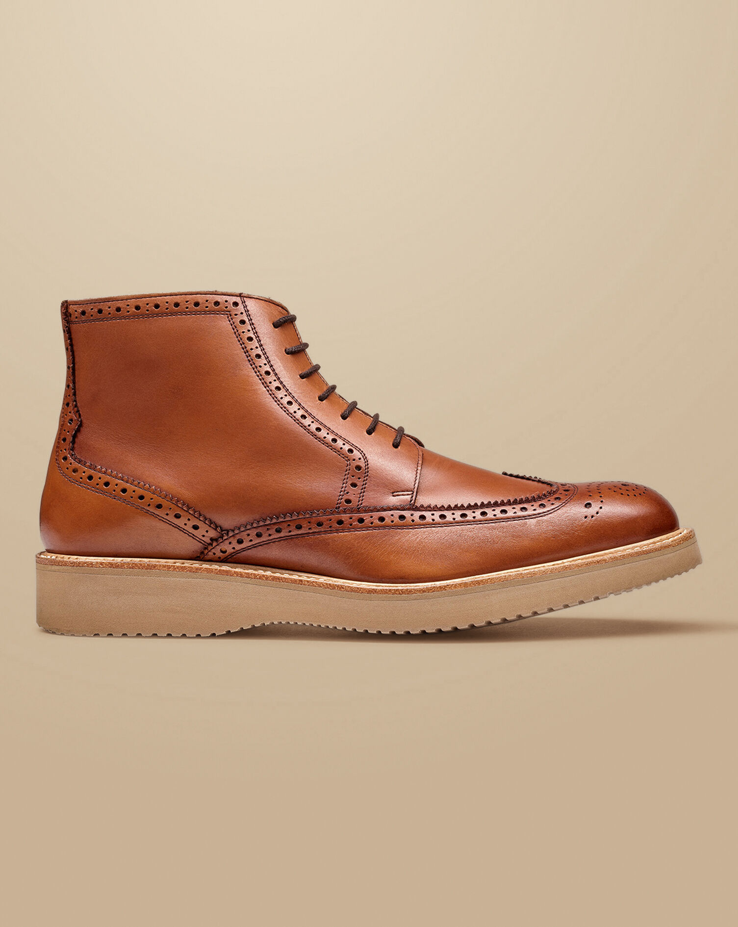 Leather soled shop brogue boots