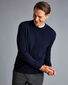 Merino Cashmere Crew Neck Jumper - Navy