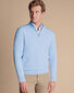 Merino Zip Neck Jumper - Sky Blue