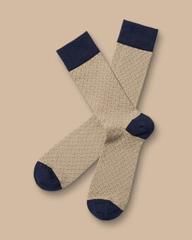 Herringbone Socks - Tan