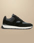 Suede and Grey Textile Trainer - Black & Grey