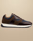 Leather Textile Trainers - Dark Chocolate