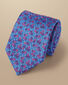 Floral Silk Tie - Cornflower Blue