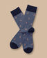 Fox Motif Socks - Heather Blue