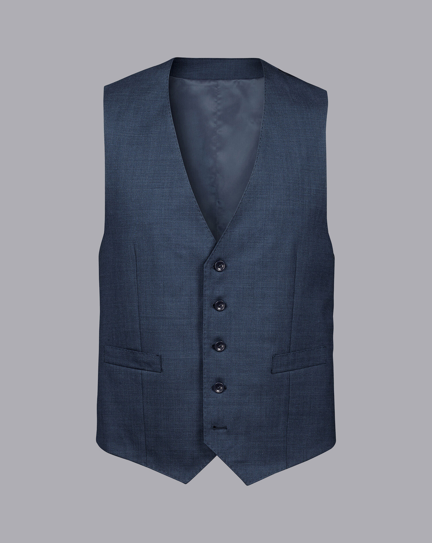 Texture Suit Vest - Denim Blue | Charles Tyrwhitt