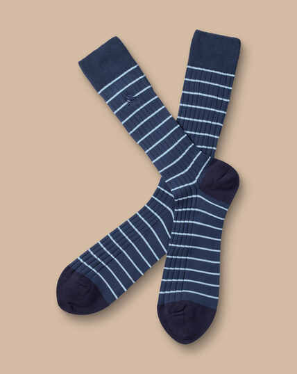 Blue Cotton Socks: Ice Cream Pattern