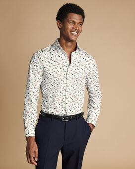 Made with Liberty Fabric Semi-Spread Floral Shirt - Ivory