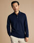 Long Sleeve Tyrwhitt Pique Polo - Navy