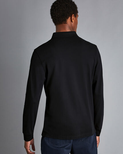 Men's Charles Tyrwhitt Long Sleeve Pique Polo Shirt - Camel Brown Size XXXL Cotton