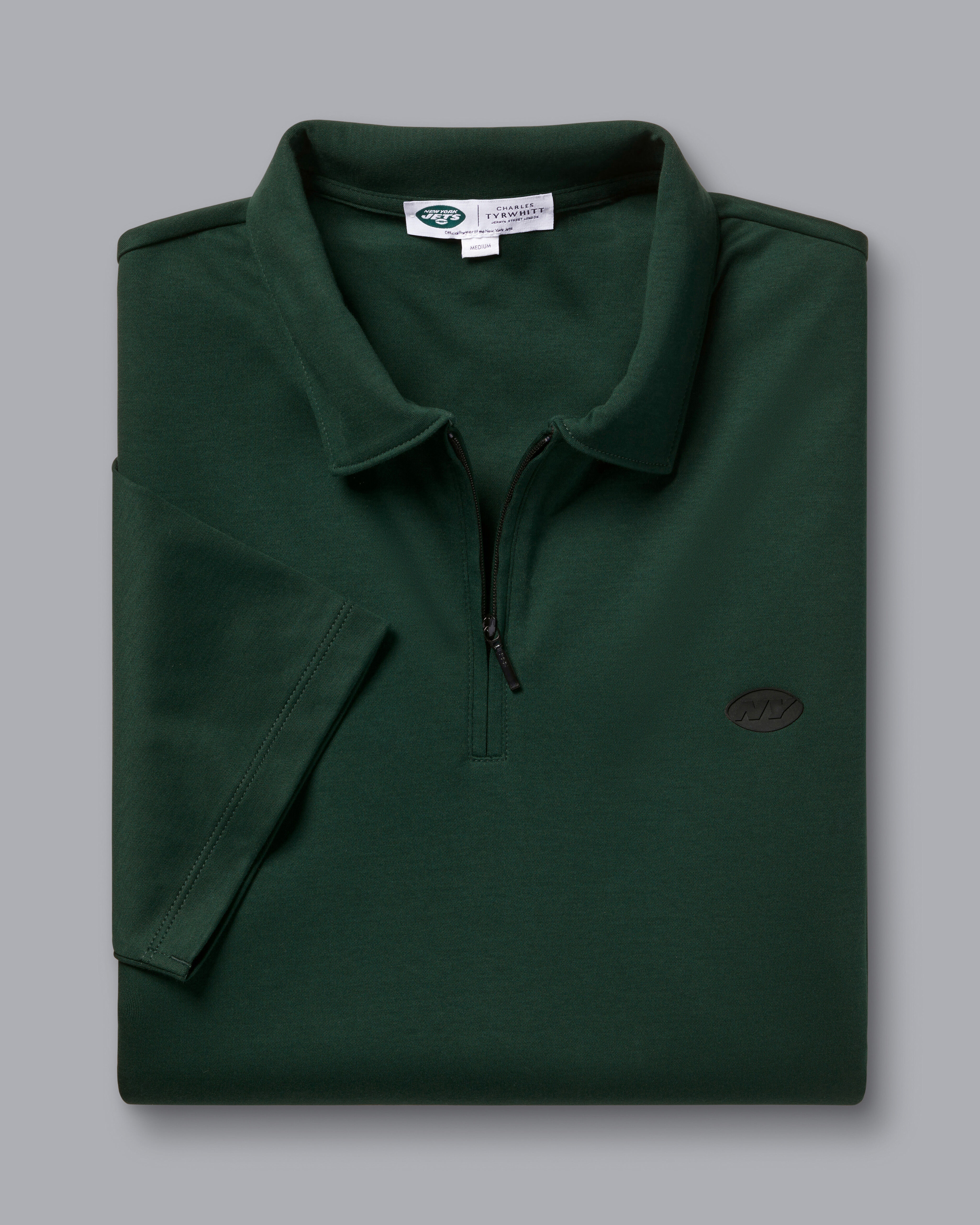 New York Jets Cotton Jersey Polo - Dark Green | Charles Tyrwhitt