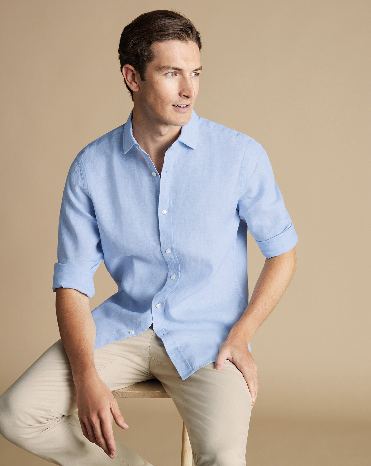Indian Needle Light Blue Formal Shirt with black detailing – Jompers
